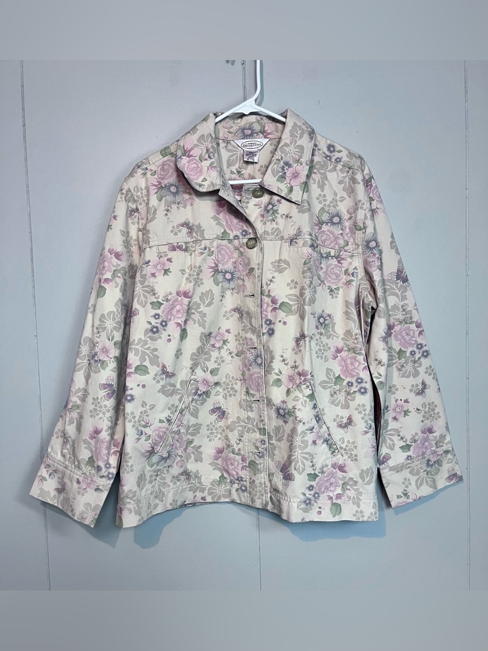 Northern Reflections Floral Jacket XL NWT Cottagecore Pink Purple Green